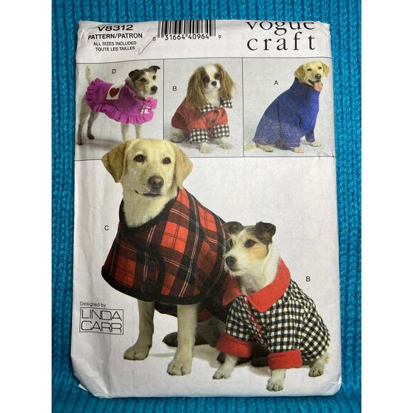 Vogue 8312 dog vest coat pattern - Picture 1 of 7